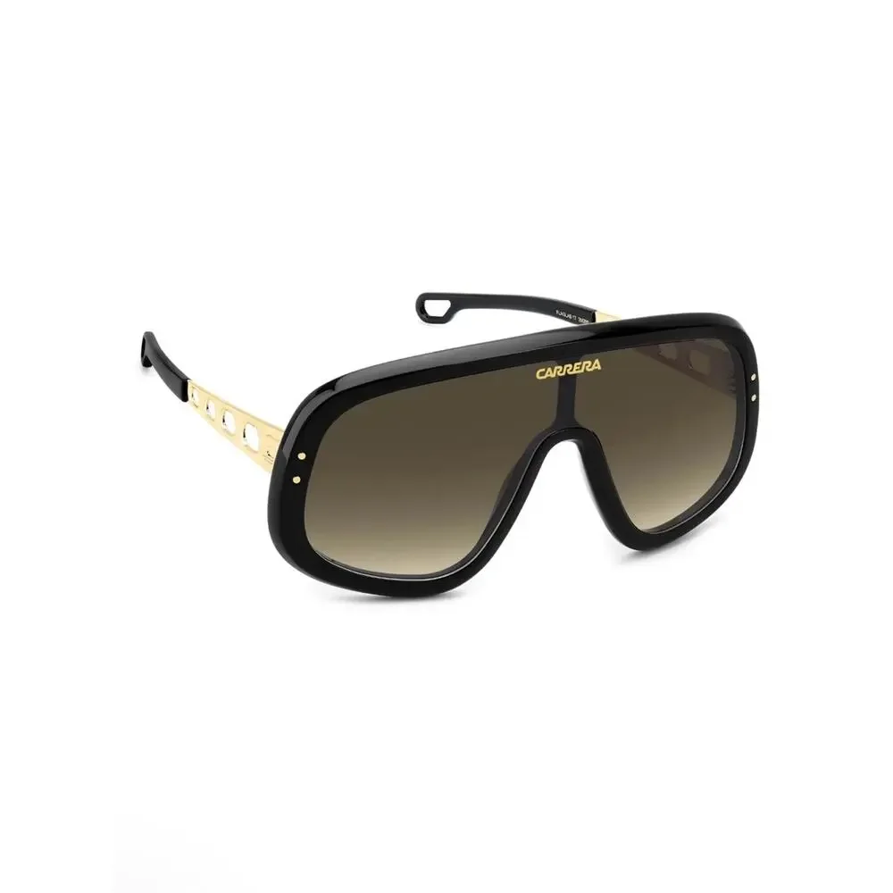 NEW!!! Carrera FLAGLAB17 02M286 Oversized Shield Sunglasses in Black/Brown